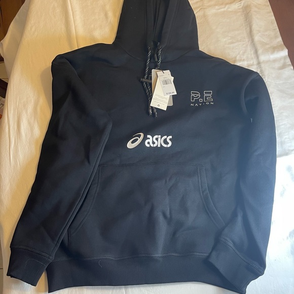 PE Nation x Asics Tracklite Black Hoodie Size Women’s Small - Picture 1 of 5
